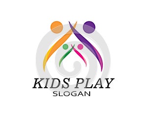 kids play logo vector template