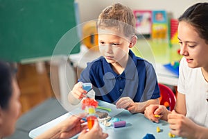 Kids Play Modeling Plasticine