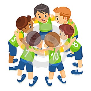 Kids Play Sports. Children Sports Team United Ready to Play Game