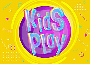 Kids Play Vector Illustration in Cartoon Style.