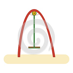 Kids playground element swing. Side view. Vector flat style design