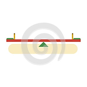 Kids playground element swing. Side view. Vector flat style design