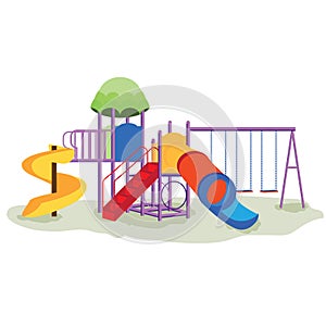 Kids playground equipment with swings.