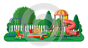 Kids playground kindergarten panorama