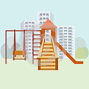 Kids playground moden vector illustration