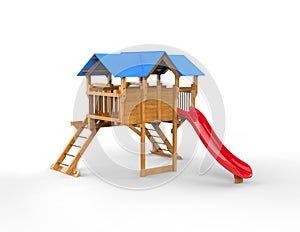 Kids playhouse - isolated on white