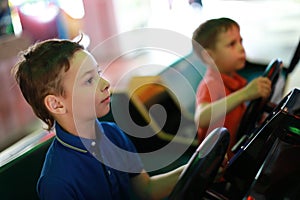 Kids playing in amusement park