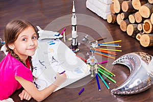 Kids playing in astronauts at home