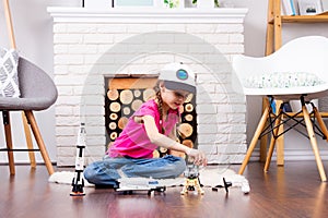 Kids playing in astronauts at home