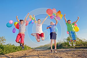 Kids playing with balloons