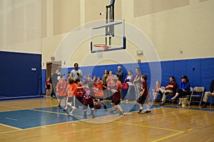 Kids playing basketball