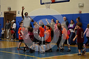 Kids playing basketball