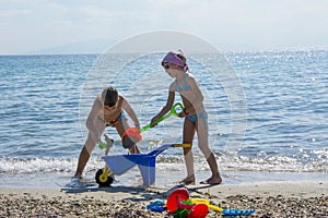 Kids playing on the beach