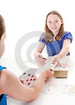 Kids playing card game