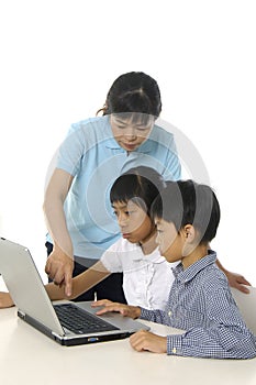 Kids playing computer