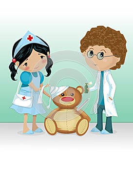 Kids Playing Doctor and Nurse