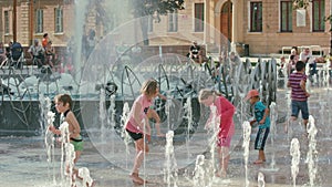 Kids Playing in Fountain, Lublin, Poland