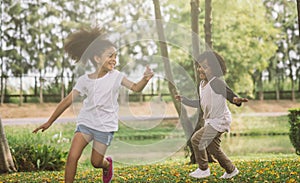 Kids playing with friends.