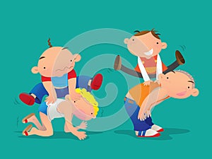 Kids playing Leapfrog