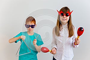 Kids playing musical instruments