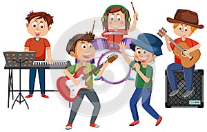 Kids playing musical instruments