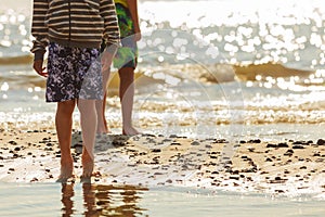 Kids playing outdoor on beach.