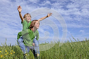 Kids playing outdoors