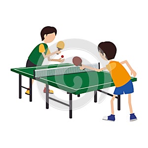 Kids playing ping pong