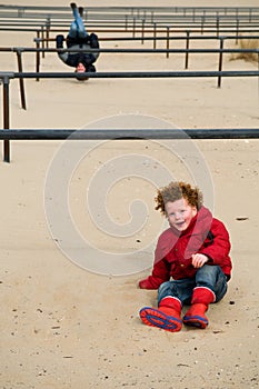 Kids playing on racks photo