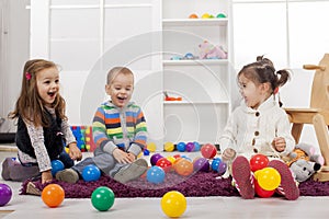 Kids playing in the room