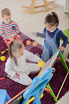 Kids playing in room