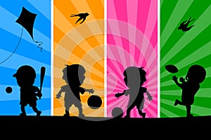 Kids Playing Silhouettes [1]