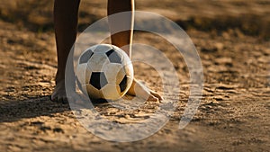 Kids are playing soccer football for exercise.