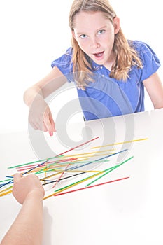 Kids playing stick game