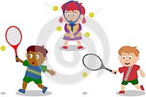 Kids Playing - Tennis