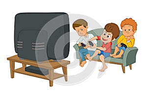 Kids playing video games