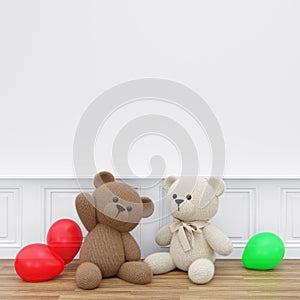 Kids playroom with stuffed toy animals.