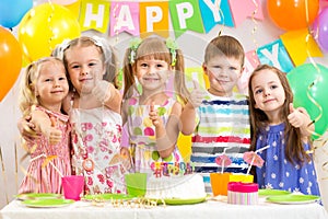 Kids preschoolers celebrate birthday party