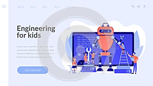 Engineering for kids concept landing page.