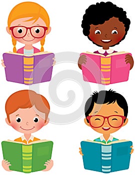 Kids read books photo