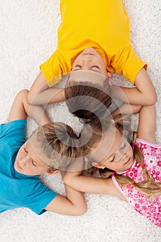 Kids relaxing and meditating