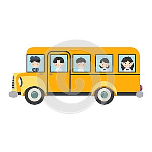 kids riding schoolbus transportation education