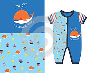 kids romper shark print