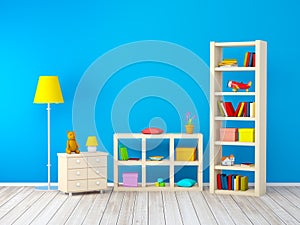 Kids room with bookcases