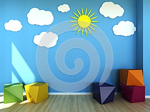 Kids room interior scene