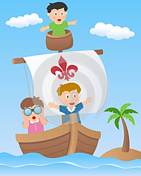 Kids on a Sailing Boat