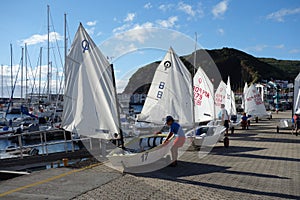 Kids with sailing boats