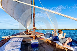 Kids sailing in dhow