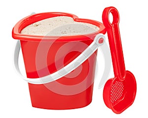 Kids sand bucket play