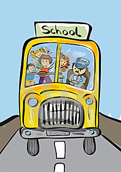 Kids in School Bus